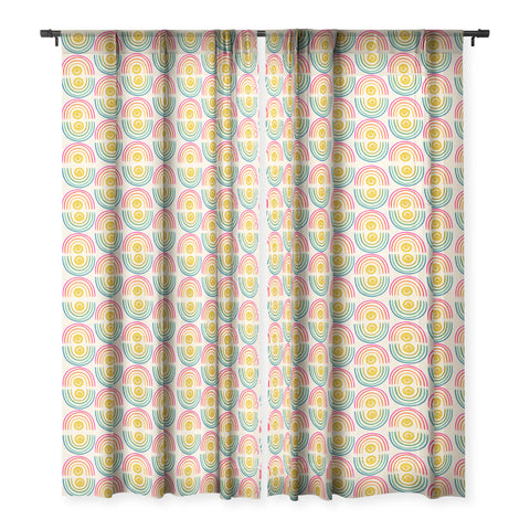 Doodle By Meg Smiley Rainbow Print Sheer Window Curtain