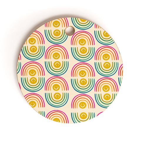 Doodle By Meg Smiley Rainbow Print Cutting Board Round