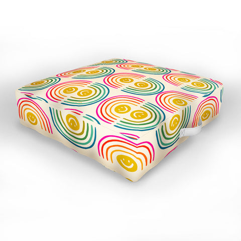 Doodle By Meg Smiley Rainbow Print Outdoor Floor Cushion