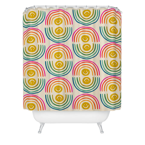 Doodle By Meg Smiley Rainbow Print Shower Curtain