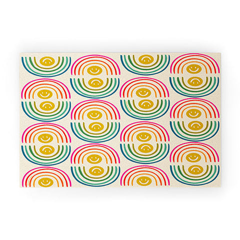 Doodle By Meg Smiley Rainbow Print Welcome Mat