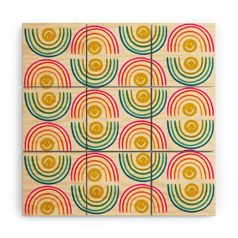 Doodle By Meg Smiley Rainbow Print Wood Wall Mural
