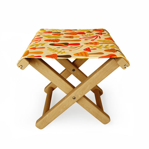 Doodle By Meg Spring Mushroom Print Folding Stool