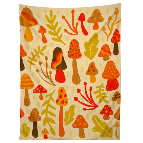 Doodle By Meg Spring Mushroom Print Tapestry