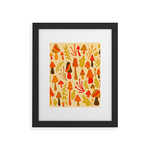 Doodle By Meg Spring Mushroom Print Framed Art Print