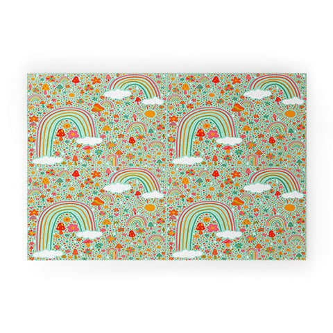 Doodle By Meg Spring Rainbow Print Welcome Mat