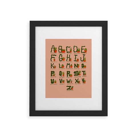 Doodle By Meg Succulent Alphabet Framed Art Print