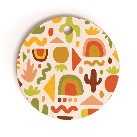 Doodle By Meg Succulent Cutout Print Cutting Board Round