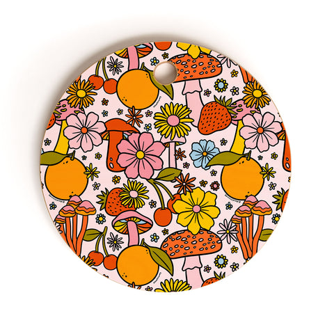 Doodle By Meg Summertime Print Cutting Board Round
