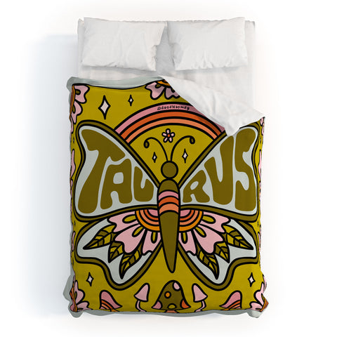 Doodle By Meg Taurus Butterfly Duvet Cover