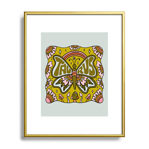Doodle By Meg Taurus Butterfly Metal Framed Art Print