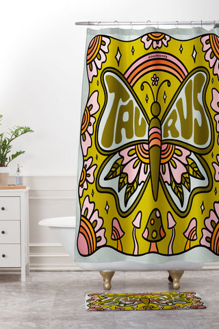 Doodle By Meg Taurus Butterfly Shower Curtain And Mat