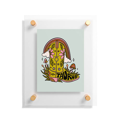 Doodle By Meg Taurus Cowboy Boot Floating Acrylic Print