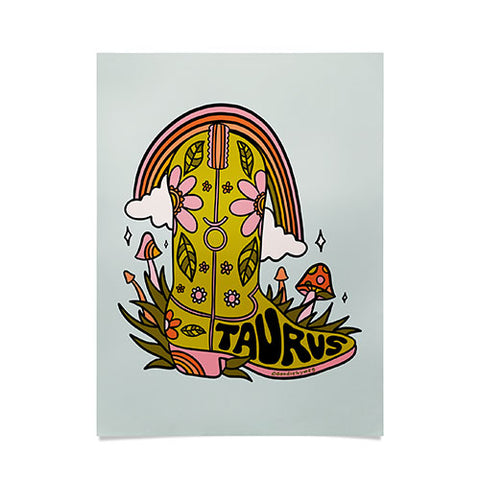 Doodle By Meg Taurus Cowboy Boot Poster