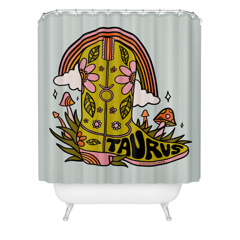 Doodle By Meg Taurus Cowboy Boot Shower Curtain