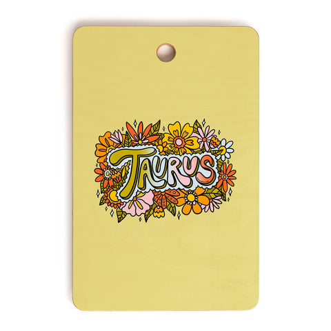 Doodle By Meg Taurus Flowers Cutting Board Rectangle