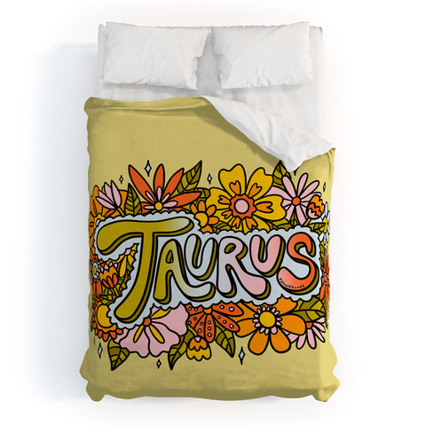 Doodle By Meg Taurus Flowers Duvet Cover