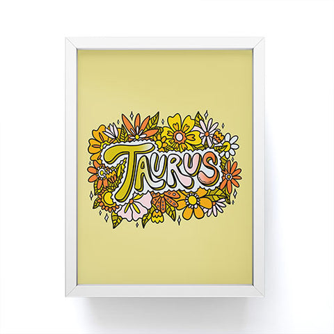 Doodle By Meg Taurus Flowers Framed Mini Art Print