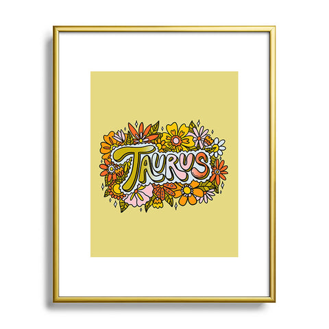 Doodle By Meg Taurus Flowers Metal Framed Art Print