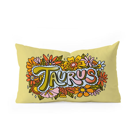 Doodle By Meg Taurus Flowers Oblong Throw Pillow