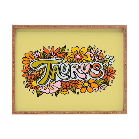 Doodle By Meg Taurus Flowers Rectangular Tray