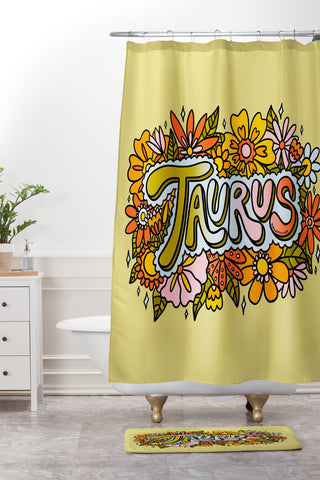 Doodle By Meg Taurus Flowers Shower Curtain And Mat