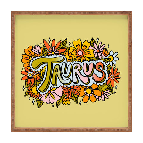 Doodle By Meg Taurus Flowers Square Tray