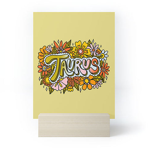 Doodle By Meg Taurus Flowers Mini Art Print
