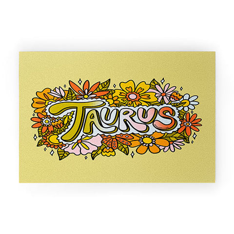 Doodle By Meg Taurus Flowers Welcome Mat