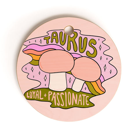 Doodle By Meg Taurus Mushroom Cutting Board Round