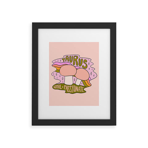Doodle By Meg Taurus Mushroom Framed Art Print