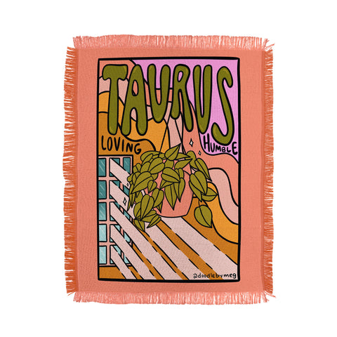 Doodle By Meg Taurus Plant Throw Blanket