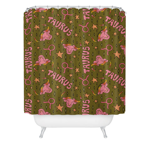 Doodle By Meg Taurus Print Shower Curtain