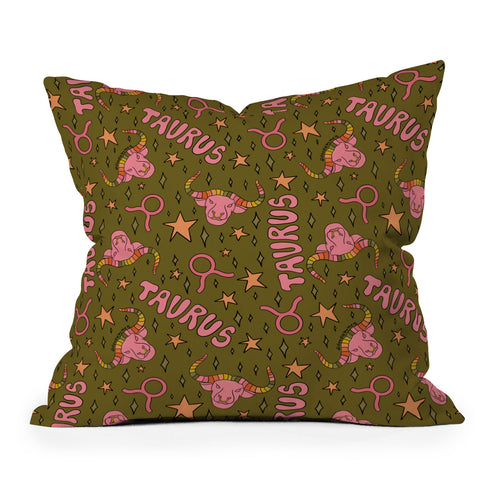 Doodle By Meg Taurus Print Throw Pillow
