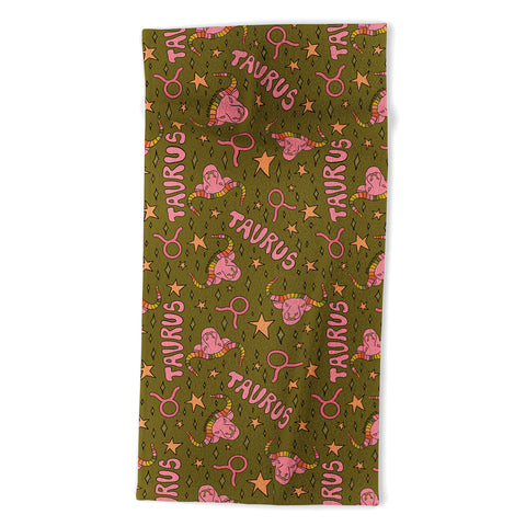 Doodle By Meg Taurus Print Beach Towel