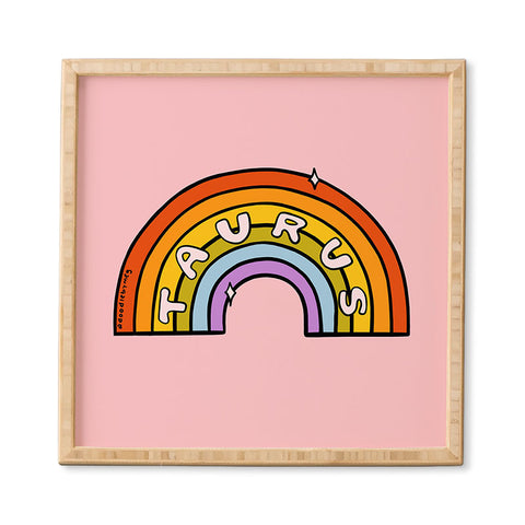 Doodle By Meg Taurus Rainbow Framed Wall Art