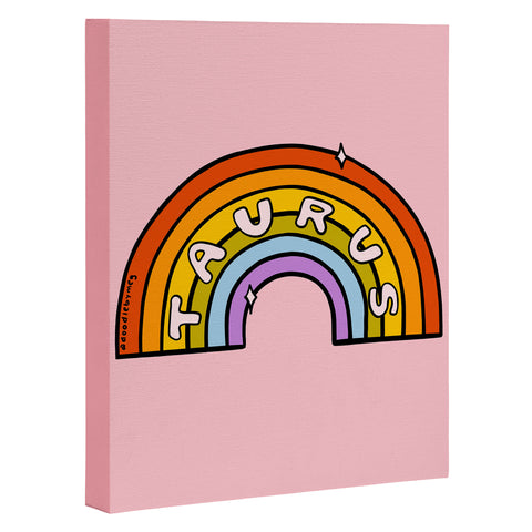 Doodle By Meg Taurus Rainbow Art Canvas