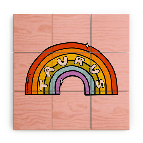 Doodle By Meg Taurus Rainbow Wood Wall Mural