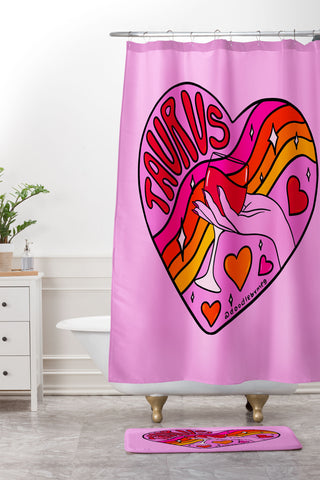 Doodle By Meg Taurus Valentine Shower Curtain And Mat