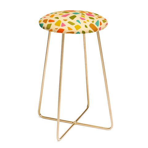 Doodle By Meg Terrazzo Print in Cream Counter Stool