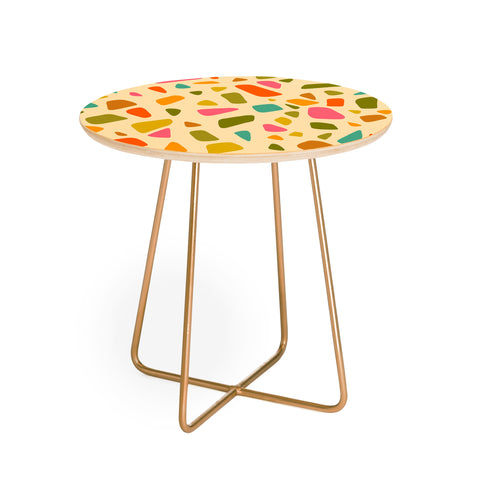 Doodle By Meg Terrazzo Print in Cream Round Side Table