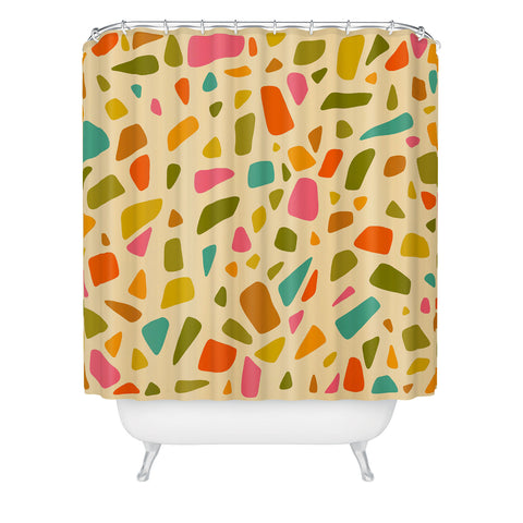 Doodle By Meg Terrazzo Print in Cream Shower Curtain