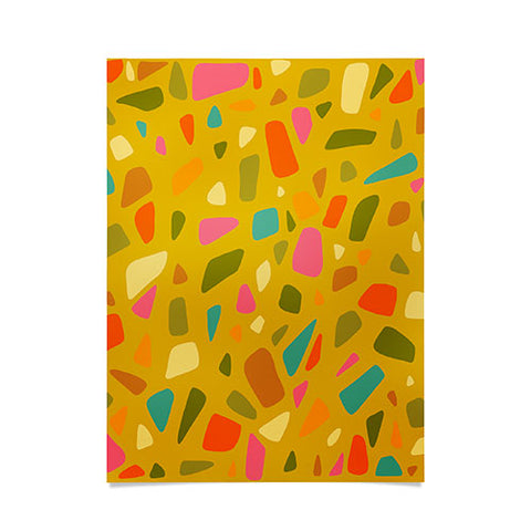 Doodle By Meg Terrazzo Print in Mustard Poster
