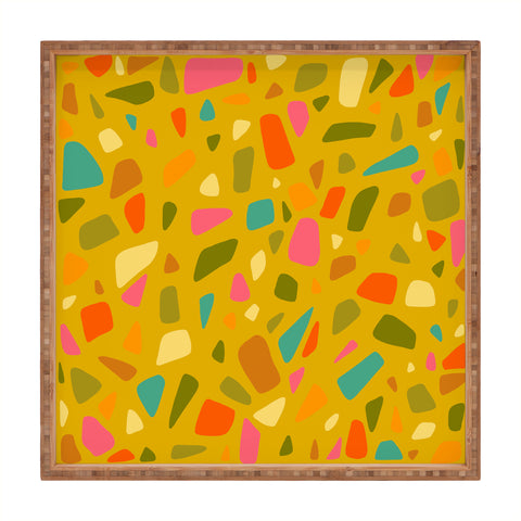 Doodle By Meg Terrazzo Print in Mustard Square Tray
