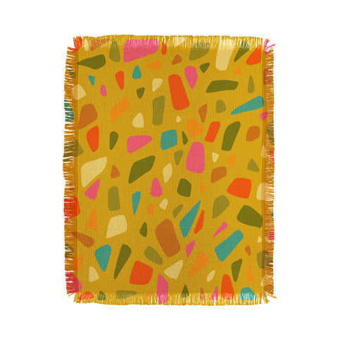 Doodle By Meg Terrazzo Print in Mustard Throw Blanket