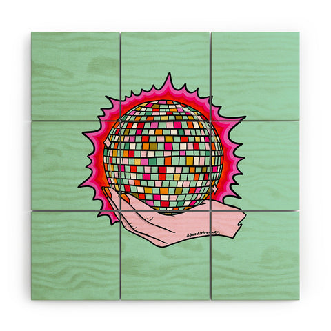 Doodle By Meg The Holy Disco Ball Wood Wall Mural
