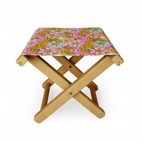 Doodle By Meg Tie Dye Flower Print Folding Stool