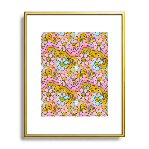 Doodle By Meg Tie Dye Flower Print Metal Framed Art Print