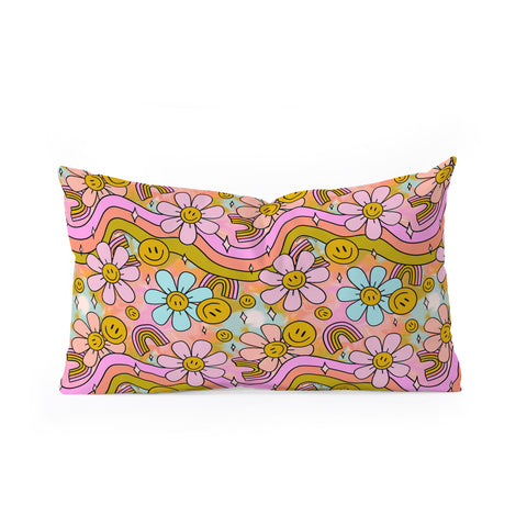 Doodle By Meg Tie Dye Flower Print Oblong Throw Pillow