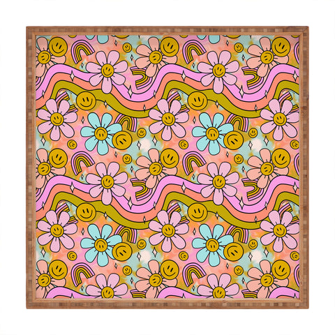 Doodle By Meg Tie Dye Flower Print Square Tray
